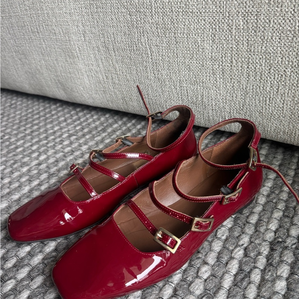 ALOHAS Red Patent Leather Flats